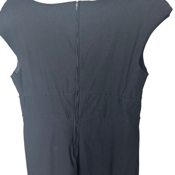 Retro Chic by Torrid Black Dress Red Rose Embroidered Cap Sleeve Sheath 16 - Picture 9 of 9